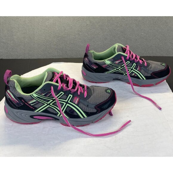 Asics Gel Venture 5 Athletic Running Shoes - T5N9Q - Gray/Lime/Pink - Women 8.5D - Picture 2 of 16